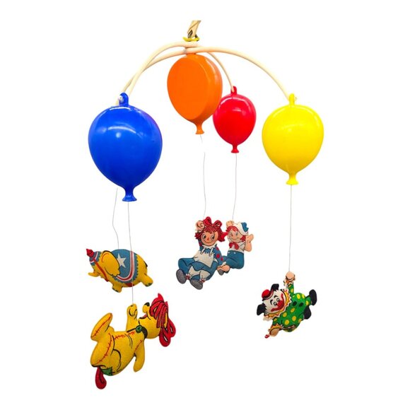 Dolly Toy Raggedy Ann & Andy Musical Mobile No. 613 Bobbs-Merrill 1980 Nursery - Picture 4 of 16